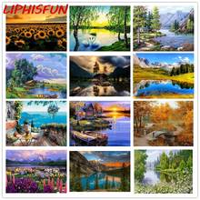 Liphisfun pintura de diamante quadrado completo/redonda, paisagem da natureza, lago, montanha, bordado, ponto cruz, decoração para casa 2024 - compre barato