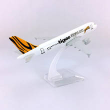 16CM 1:400 Scale Airbus airlines A320-200 model Aircraft Tiger airways with base alloy aircraft display CHRISTMAS plane Gift Toy 2024 - buy cheap