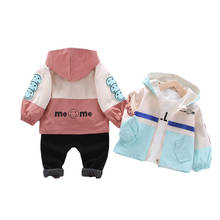 Spring Autumn Children Fashion Clothes Baby Boys Girls Letter Hooded Jacket T Shirt Pants Kids Infant Clothing Toddler Tracksuit 2024 - buy cheap