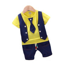 Новый летний костюм для маленьких мальчиков, Детская Хлопковая футболка и шорты, 2 шт./компл., повседневный костюм для малышей, модные наряды, детские спортивные костюмы 2024 - купить недорого