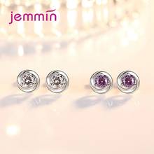 Fashion Jewelry Stud Earrings 925 Sterling Silver CZ Cubic Zirconia Trendy Style Round Shape Women Party Engagement 2024 - buy cheap