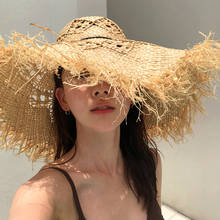 Шляпа женская пляжная из рафии, Соломенная Панама с отверстиями, в стиле ретро, летняя 2024 - купить недорого