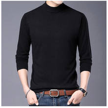 Spring Autumn Solid Color Pllovers Men's Half Turtleneck Sweater New Arrive Business Fashion Slim Fit Plus Size 4XL MZM065 2024 - buy cheap