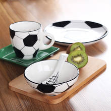 Creative Children's Ceramic Tableware Football Ball Series Dish Plate Bowl Cup with Ware Dinnerware Volleyball Golf 5pcs/set 2024 - buy cheap