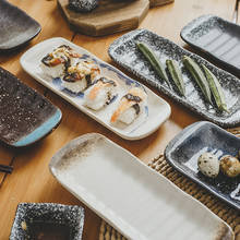 Plato de cerámica de 9 pulgadas para Sushi japonés, juego de vajilla Retro con personalidad, creativo, Rectangular 2024 - compra barato