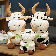 Símbolo do ano novo, boneco de pelúcia de vaca macia, desenho animado, sofá, decoração de casa, brinquedo de dormir para crianças, presente de aniversário 2024 - compre barato