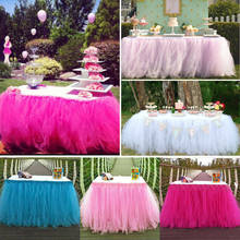 91x80cm Tulle Tutu Table Skirt Tulle Tableware for Wedding Decoration Baby Shower Party Wedding Table Skirting Home Textile 2024 - buy cheap