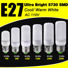 Lâmpada milho led de ampola e27 110v smd5730 e27, para economia de energia, iluminação de casa, para lustre interno e vela