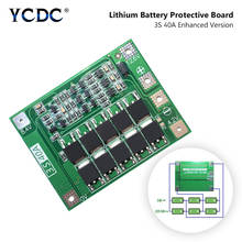 Cargador de batería de litio Li-ion 18650, placa de protección, BMS, PCB, 11,1 V, 12,6 V, módulo protector de carga de celda, sin equilibrio, 3S 40A 2024 - compra barato