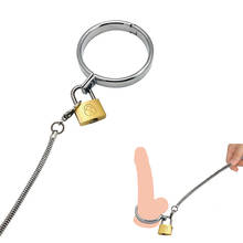 Bola masculina de metal para alongar testículos, bloqueio de pênis, anel peniano, corrente, sm, bondage, atraso na ejaculação, brinquedo sexual bdsm para homem 2024 - compre barato