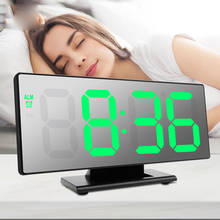 LED Mirror Digital Alarm Clock Multifunction Electronic Desktop Clock Snooze Night Display Electronic Desk Clocks 2024 - buy cheap