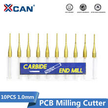 XCAN 10pcs 1.0mm Titanium Coated Carbide End Milling Cutter PCB Engraving Edge Cutter CNC Router Bits End Mill for PCB Machine 2024 - buy cheap