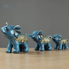 Ornamentos de resina elefante família três artesanal quarto quarto quente decoração casa nova casa presente de aquecimento casa 2024 - compre barato