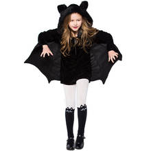 1PC Halloween Costume for Kids/women/Teen Black Bat Party Cosplay Costume Children's Halloween Hooded Jumpsuit Romper 2024 - buy cheap