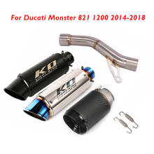 Motorcycle Exhaust System Tip Silencer Escape Muffler Mid Link Tube Connector for Ducati Monster 821 Monster 1200 2014-2018 2024 - buy cheap
