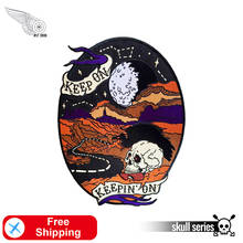 KEEPIN ON Embroidery Patch Moon Skull Badges for Clothing DIY Custom Design Iron on Stickers Back of Jacket Biker Rider Applique 2024 - buy cheap
