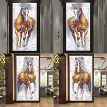 Pintura moderna de arte de parede, figura de arte para decoração de sala de estar, cavalo galhos, grafite 2024 - compre barato