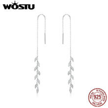 WOSTU Brincos 925 Sterling Silver Shiny Wheat Ears Earrings for Women Chain Simple Fashion Earrings Jewelry Bijoux BNE447 2024 - buy cheap