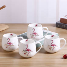 400ML Creative ceramic glass mirror cup flamingo gift mug coffee mug cups and mugs travel simple fashion 2024 - buy cheap