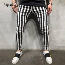 Vintage Striped Plaid Print Pencil Pants Mens Spring Summer Elastic Skinny Trousers Casual Men Clothing Fashion Streetwear 2021 2024 - buy cheap