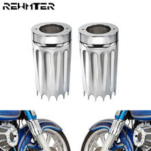 Cubiertas deslizantes de horquilla delantera para motocicleta, cubiertas cromadas para Harley Touring Road King Street Glide FLT FLHR FLHT FLHX 2008-2014 15 16 17 2024 - compra barato