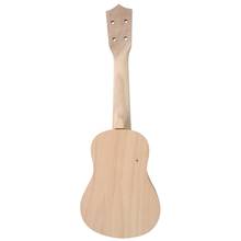 Ukelele Soprano de madera blanca de 21 pulgadas, guitarra hawaiana, Uke, Kit de instrumento Musical DIY 2024 - compra barato