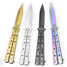 Butterfly in Knife Balisong Survival Knife Folding CS GO Pocket Knives No Edge Practice Trainer 2024 - buy cheap