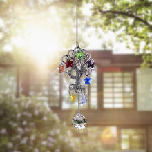 H & D Дерево жизни, Хрустальный Радужный Ловец Солнца, украшение на окно, стеклянный шар, призма с чакрами, Звездные бусины, Декор для дома и сада 2024 - купить недорого