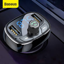 Baseus FM передатчик Bluetooth Handsfree автомобильный комплект аудио MP3 плеер с 3.4A двойной USB зарядное устройство fm модулятор 2024 - купить недорого