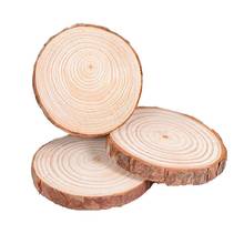 Rodajas de madera de pino redondas y naturales, círculos con discos de tronco de corteza de árbol para manualidades DIY, 100 cm de grosor, 60/0,5 Uds. 2024 - compra barato