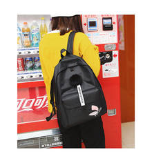 2022 Solid Backpack Girl School Bags for Teenage College Wind Women Schoolbag High Student Bag Nylon Printing Black Zipper LKEEP 2024 - buy cheap