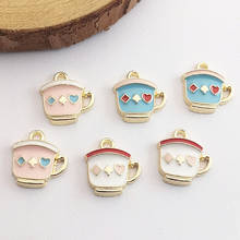 10pcs teacup charm enamel charm for jewelry making fashion earring pendant bracelet charms DIY Handmade Craft 2024 - buy cheap