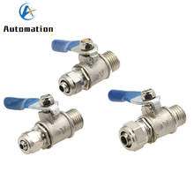 1pcs Pneumatic Copper Ball Valve 1/4"  Male Thread to 6mm/8mm/10mm Tube Quick Connect RO Reverse Osmosis CNC Water Air Oil 2024 - buy cheap