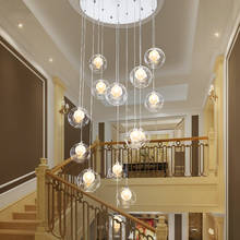 Подвесной светильник в скандинавском пузырьковом стекле, современная лестница, подвесной светильник для дома, гостиной, кухни, светильник, подвесная подвеска, арт-деко 2024 - купить недорого