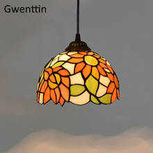 Sunflower Pendant Light Tiffany Stained Glass Hanging Lamp Dining Room Kitchen Lighting Fixture Modern Home Decor Loft Luminaire 2024 - купить недорого