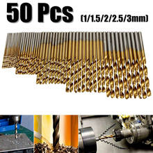 Hot Selling 50Pcs Titanium Coated Drill Bits HSS High Speed Steel Drill Bits Set Tool High Quality Power Tools 1/1.5/2/2.5/3mm 2024 - buy cheap