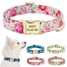 Coleira de nylon com estampa personalizada para cães, placa de identificação para animais de estimação, para cães de médio e grande porte 2024 - compre barato