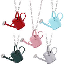 New Sweet color Unique Watering Can Necklace For Women Girls Fashion Shower Pot Gardening Choker Clavicle Birthday Party Jewelry 2024 - buy cheap