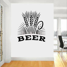 Pegatina de pared de cerveza de trigo para restaurante, calcomanías de decoración de pared de cervecería, papel tapiz extraíble para decoración de interiores Y208 2024 - compra barato