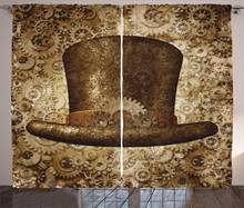 Cortinas estilo vitoriano, chapéu steampunk, fantasia, ciência, fantasia, conceito futurista, equipamentos, cortinas para janela de quarto, sala de estar 2024 - compre barato