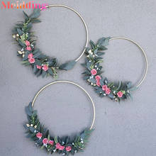 Christmas Garland  Wreath Gold Metal Iron Floral Hoop Hanging Ornament DIY Wedding Decor Home Decorations for Christmas Natal 2024 - buy cheap