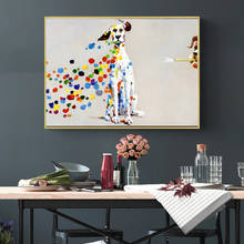 Муту настенная Картина на холсте с принтом и постеры, картина с животными для гостиной, современный дом, украшение маслом, Цветная собака, без рамки 2024 - купить недорого