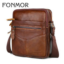 FONMOR 100% Genuine Leather Men Handbag Messenger Bag Men Shoulder Bags Business Crossbody Bags Men Phone Purses 2024 - buy cheap