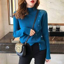 Women's Turtleneck Irregular Knitting Autumn Loose Pullover Woman Sweaters Femme Chandails Pull Hiver 2024 - buy cheap