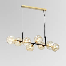 Lámpara colgante led moderna de hierro con bola de cristal, iluminación para el hogar, sala de estar, comedor 2024 - compra barato