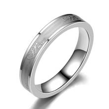 Mangosky anel de titânio e aço inoxidável 316l, anel prateado de 4mm com seta e coração duplo para homens e mulheres 2024 - compre barato
