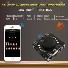 2* 50W Bluetooth 5.0 TPA3116 Digital Audio Power Amplifier Class D 10W~200W HiFi Stereo TPA3116D2 USB Sound Card App Control AMP 2024 - buy cheap
