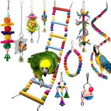 10Pcs/Set New Style Funny Puzzle Chew Toy Hanging Bite Resistant Pet Supplies Parrot Chewing Cage Accessories for Bird 2024 - buy cheap
