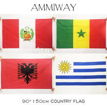 Ammiway-banner suspenso para decoração da casa, 90x150cm, 3x5 pés, peru, albânia, república unido, albânia e albânia, bandeira do país da espanha, festa 2024 - compre barato