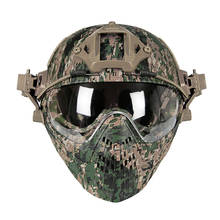 Тактическая Маска на все лицо для шлема с очками, армейский шлем Wargame CS для пейнтбола, стрельбы, боевой защитный шлем, аксессуары для охоты 2024 - купить недорого